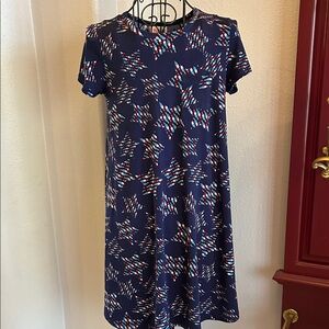 Navy Blue Americana Patterned Dress